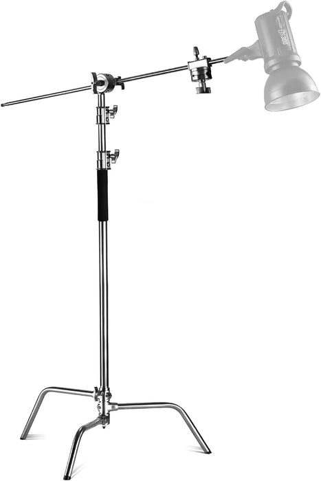 NEEWER 320cm Pro Heavy Duty 100% Stainless Steel C-Stand with Boom Arm