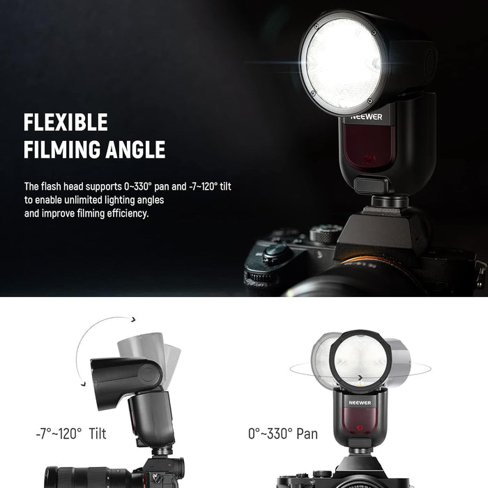 NEEWER Z1 TTL HSS unidad de flash Speedlite de cabeza redonda