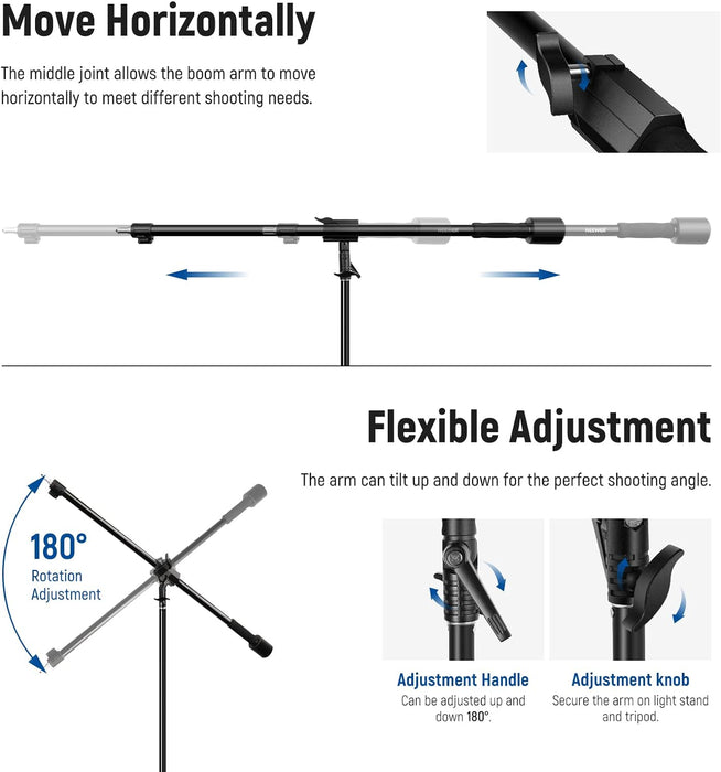 NEEWER 300 cm luchtgeveerd aluminium lichtstatief met boomkit