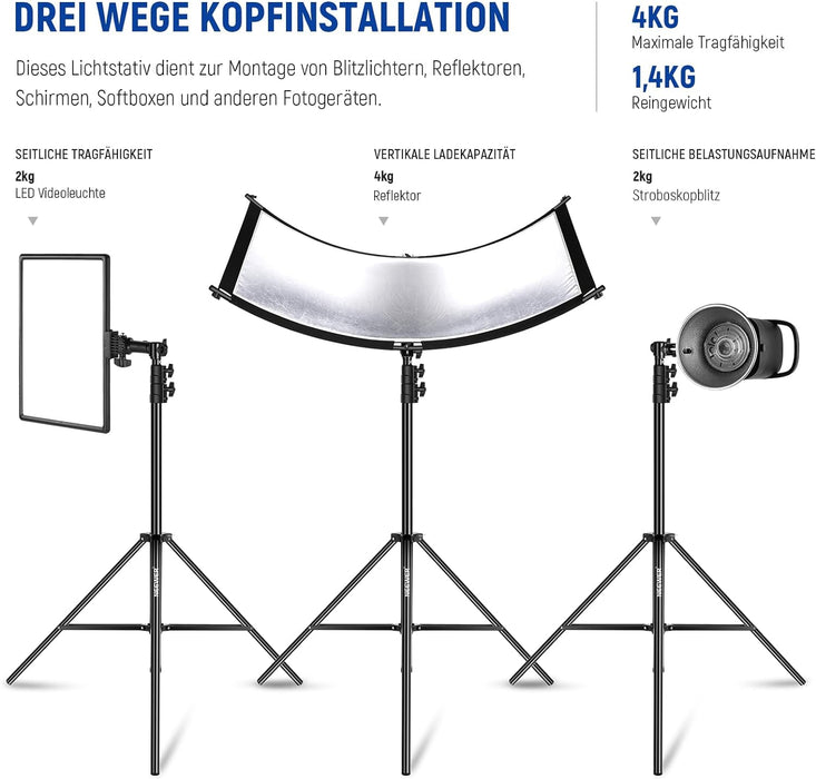 NEEWER 220 cm lichtstatief met luchtkussen