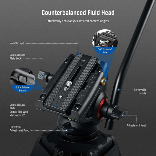 NEEWER GM88 189cm Pro Videostativ mit Fluidkopf