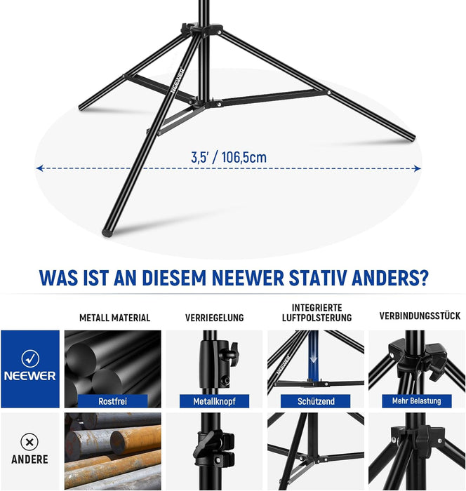 NEEWER 400 cm lichtstatief met luchtkussen