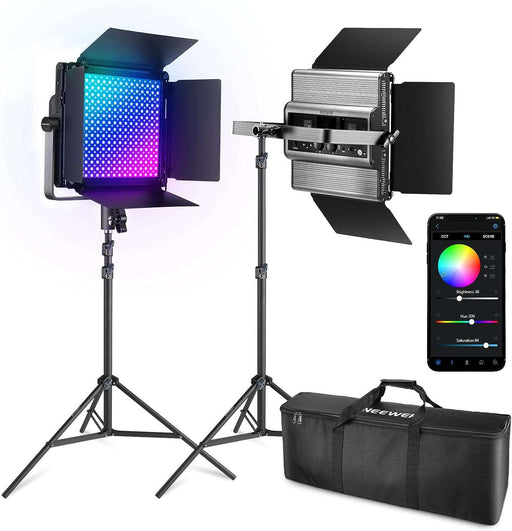 NEEWER 2er Set RGB1200 LED Videoleuchte mit APP/2,4G Steuerung