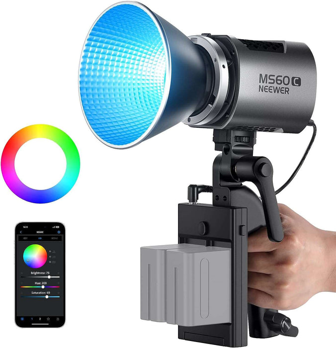 NEEWER MS60C RGB LED Videoleuchte mit 2,4G/APP Steuerung