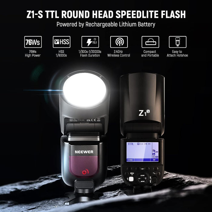 NEEWER Z1 TTL HSS flash unit round head Speedlite