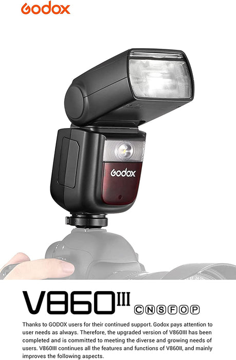 KIT Godox V860 III - TTL, HSS, unidad de flash GN60 de 2,4 GHz (artículos de exposición)