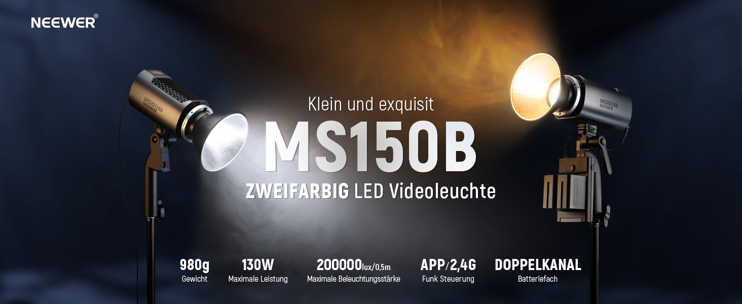 NEEWER MS150B Luz de vídeo LED bicolor de 130 W