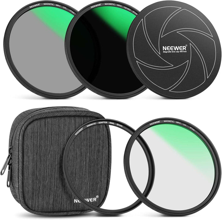 NEEWER 5-in-1 Magnetisches ND Filter Set (ND+CPL+MCUV+Ring+Cap)