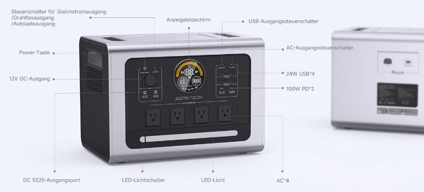 Egretech Sonic 2200W - strong power station with 2200Wh capacity